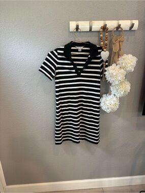 Tommy Bahama Navy and White Striped Short-Sleeve  dress